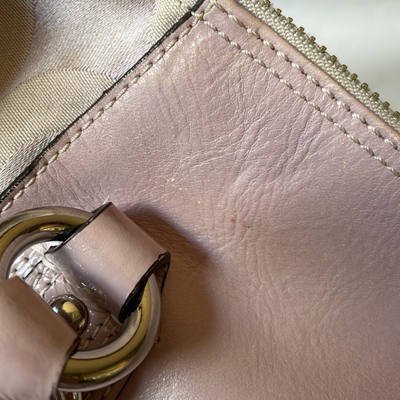 Coach shoulder bag silver hardware light pinkish purple color gray inside - Picture 12 of 16